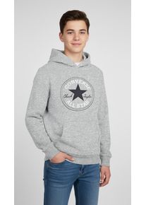 Kapuzensweatshirt Converse "f&uuml;r Kinder", Jungen, Gr. 134/140, grau (dunkelgrau heat), Sweatware, Obermaterial: 60% Baumwolle, 40% Polyester, bedruckt, unifarben, eingesetzt B&uuml;ndchen krempelbar, Sweatshirts Kapuzensweatshirt, f&uuml;r Kinder