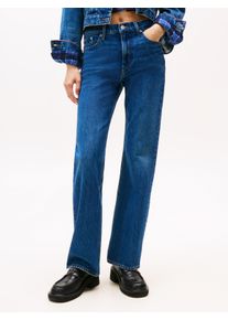 Bootcut-Jeans Tommy Jeans "CLEO MID BOOTCUT BI0152", Damen, Gr. 26, L&auml;nge 32, blau (denim schwarz), Denim/Jeans, Obermaterial: 99% Baumwolle, 1% Elasthan, unifarben, regular fit, Jeans Bootcut-Jeans