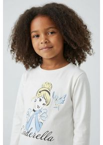 Langarmshirt name it "NMFVEENA PRINCESS LS TOP WDI", M&auml;dchen, Gr. 98, cloud dancer, Jersey, Obermaterial: 100% Baumwolle, bedruckt, normal normal, Rundhals, Shirts Langarmshirt