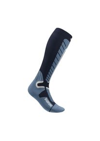 Sportsocken Bauerfeind "SKI ALPINE COMPRESSION SOCKS", Herren, Gr. 42-45, blau, s, Obermaterial: 66% Polyamid, 29% Wolle, 5% Elasthan, Socken Sportsocken, f&uuml;r Alpinski und Snowboard, mit anatomisch geformter Zehenbox