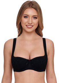 Dirndl-BH SuSa "Wiesn Zauber", Damen, Gr. 95, Cup B, schwarz, Spitze, Obermaterial: 52% Baumwolle, 40% Polyamid, 8% Elasthan, unifarben, bequem, BHs Dirndl-BH, Soft-Cups, Spitze, mit B&uuml;gel, St&auml;bchen in der Seitennaht