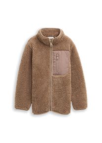 Sweatjacke Tom Tailor, Jungen, Gr. 104/110, taupe grau, Sweatware, Obermaterial: 100% Polyester, Strukturmuster, unifarben, regular fit normal, ohne Ausschnitt, elastischer Bund, Sweatjacken Sweatjacke, mit Tasche