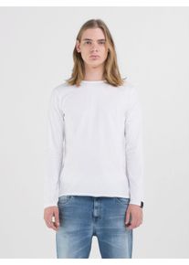 Langarmshirt Replay, Damen, Gr. XS, wei&szlig;, Jersey, Obermaterial: 100% Baumwolle, regular fit, Shirts Langarmshirt