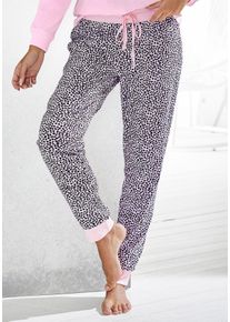 Schlafhose Vivance Dreams, Damen, Gr. 44/46, N-Gr, rosa (hellrosa), Jersey, Obermaterial: 100% Baumwolle, gemustert, bequem lang, Hosen Schlafhose, mit Allover-Druck, Topseller
