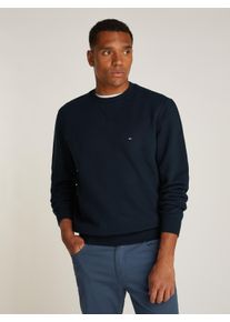 Sweatshirt Tommy Hilfiger "ESSENTIAL FLEECE CREWNECK", Herren, Gr. L, blau (desert sky), Sweatware, Obermaterial: 60% Baumwolle, 40% Polyester, unifarben, Basic h&uuml;ftlang, Rundhals, eingesetzt B&uuml;ndchen, Sweatshirts Sweatshirt, mit Tommy Hilfiger Logostickerei