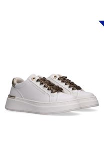 Plateausneaker Tommy Hilfiger, M&auml;dchen, Gr. 38, sanftes wei&szlig;, metallic, Lederimitat, Schuhe Plateausneaker, Plateauschuh, Chunky Sneaker, Schn&uuml;rer im Animal Look