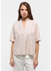 Longbluse Eterna "OVERSIZE FIT", Damen, Gr. 46, sand, 59% cotton, 41% Leinen, Blusen Longbluse, EASY IRON (b&uuml;gelleicht)