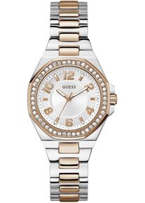 Quarzuhr Guess "CONTESSA", silber (silberfarben, ros&eacute;goldfarben), Armbanduhren, Damen, Quarzuhr, Armbanduhr, Damenuhr, Edelstahlarmband