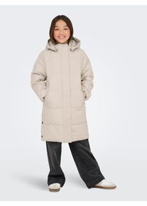 Steppmantel KIDS Only "KOGIRENE PUFFER COAT OTW NOOS", M&auml;dchen, Gr. 164, grau (pumice stone), Web, Obermaterial: 100% Polyester, unifarben, normal knielang, M&auml;ntel Steppmantel, mit seitlichen Druckkn&ouml;pfen