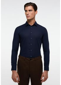 Langarmhemd Eterna "SUPER SLIM", Damen, Gr. 40, Normalgr&ouml;&szlig;en, navy, 100% cotton, schmal, Manschette, Hemden Langarmhemd, NON IRON (b&uuml;gelfrei)