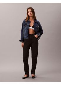Mom-Jeans Calvin Klein Jeans "NEW MOM JEAN", Damen, Gr. 31, L&auml;nge 30, schwarz (soft schwarz), Denim/Jeans, Obermaterial: 99% Baumwolle, 1% Elasthan, gerade, unten schmal lang, Jeans Mom-Jeans, mit Markenlabel am Bund
