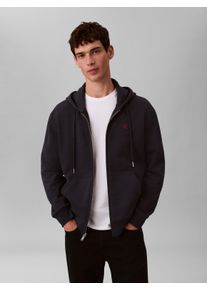 Kapuzensweatshirt Calvin Klein Jeans "LS EU 350TERRY MONOGRAM FZ HOODI", Herren, Gr. M, schwarz sapphire, Sweatware, Obermaterial: 100% Baumwolle, oversize normal, Rundhals, eingesetzt B&uuml;ndchen, Sweatshirts Kapuzensweatshirt, Mit Rundhalsausschnitt, regular fit