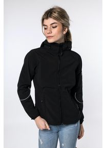 Softshelljacke DEPROC Active "NIGEL PEAK Women", Damen, Gr. 40/42 (M), schwarz, 96% Polyester; 4% Elasthan, mit Gummizug, Jacken Softshelljacke, auch in Gro&szlig;en Gr&ouml;&szlig;en erh&auml;ltlich