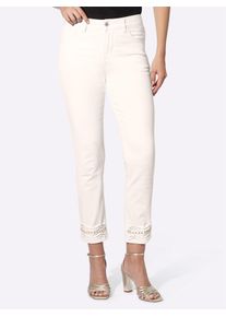 7/8-Jeans Heine, Damen, Gr. 46, Normalgr&ouml;&szlig;en, ecru, 98% Baumwolle, 2% Elasthan, unifarben, 7/8-L&auml;nge, Jeans 7/8-Jeans