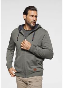 MAN'S WORLD Kapuzensweatjacke MAN'S WORLD, Herren, Gr. L (52/54), gr&uuml;n (olivgr&uuml;n), angeraute Sweatware, Obermaterial: 80% Baumwolle, 20% Polyester. Kapuzenfutter: 80% Baumwolle, 20% Polyester, unifarben, normal, Rippb&uuml;ndchen, Sweatjacken Kapuzensweatjacke, mit kontrastfarbigem Innenfutter, Topseller