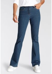 Bootcut-Jeans Arizona, Damen, Gr. 46, N-Gr, blau (blau stone), Denim/Jeans, Obermaterial: 98% Baumwolle, 2% Elasthan, clean, Basic, comfort fit lang, Jeans Bootcut-Jeans, hohe Leibh&ouml;he, Topseller