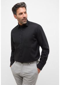 Langarmhemd Eterna "COMFORT FIT", Herren, Gr. 52, Normalgr&ouml;&szlig;en, schwarz, Popeline, 100% Baumwolle, normal, Manschette, Hemden Langarmhemd, NON IRON (b&uuml;gelfrei)