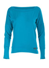 Oversize-Shirt WINSHAPE "Longsleeve WS2", Damen, Gr. XS, blau (t&uuml;rkis), 90% Baumwolle, 10% Elasthan, U-Boot-Ausschnitt, Shirts Oversize-Shirt