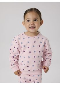 Sweatshirt name it "NMFSOLEA LS NREG SWE BRU", M&auml;dchen, Gr. 92, parfait pink, Sweatware, Obermaterial: 95% Baumwolle, 5% Elasthan, bedruckt, normal normal, Rundhals, Rippb&uuml;ndchen, Sweatshirts Sweatshirt, Baumwollmischung, Glitzerdetails, Druck, Langarm