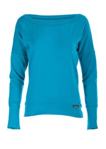 Oversize-Shirt WINSHAPE "Longsleeve WS2", Damen, Gr. XL, blau (t&uuml;rkis), 90% Baumwolle, 10% Elasthan, U-Boot-Ausschnitt, Shirts Oversize-Shirt