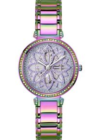 Quarzuhr Guess "LILY", bunt (lila, metallic), Armbanduhren, Damen, Quarzuhr, Armbanduhr, Damenuhr