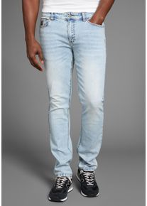 Straight-Jeans Bruno Banani "Hutch", Herren, Gr. 32, L&auml;nge 34, blau (atlantic blu), Denim/Jeans, Obermaterial: 98% Baumwolle, 2% Elasthan, normal lang, Jeans Straight-Jeans, gerade geschnittenes Bein, niedrige Leibh&ouml;he, regul&auml;re Passform