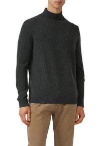 Stehkragenpullover s.Oliver, Herren, Gr. S, anthrazit, Strick, Obermaterial: 50% Wolle, 50% Polyamid, unifarben, regular fit normal, ohne Ausschnitt, Rippb&uuml;ndchen, Pullover Stehkragenpullover, mit Stehkragen