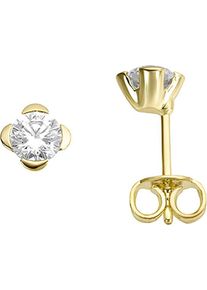 Paar Ohrstecker Firetti "Schmuck Geschenk Gold 333 Ohrschmuck Ohrringe Solit&auml;r Blume", gold (gelbgoldfarben, kristallwei&szlig;, kristallwei&szlig;), Ohrringe, Damen, 0,6mm, Gelbgold 333, Paar Ohrstecker, mit Zirkonia (synth.)