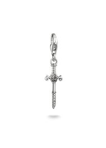 Charm-Einh&auml;nger Thomas Sabo "True Romance Schwert-Design Charm - Original", silberfarben, schwarz, kristallwei&szlig;, schwarz, kristallwei&szlig;, Charms, Damen, Silber 925 (recycelt), Charm-Einh&auml;nger, mit Zirkonia (synth.)