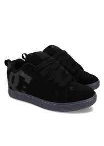 Sneaker DC Shoes "Court Graffik", Herren, Gr. 12(46), schwarz, grau, schwarz reflective, Obermaterial:Obermaterial: Leder (Kuh) / Futter: Textil / Au&szlig;ensohle: Gummi;, Schuhe Sneaker