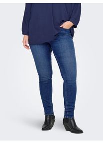 Skinny-fit-Jeans Only CARMAKOMA "CARCRUZ EX HW SKINNY DNM PIMBOX BF", Damen, Gr. 46, L&auml;nge 32, medium blau denim, Denim/Jeans, Obermaterial: 60% Baumwolle, 29% Polyester, 9% Viskose, 2% Elasthan, unifarben, skinny fit, Jeans Skinny-fit-Jeans