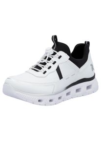 Slip-On Sneaker RIEKER SPORT "Edina", Damen, Gr. 40, schwarz-wei&szlig; (wei&szlig;, schwarz), Lederimitat, Textil, Schuhe Slip-On Sneaker, Chunky Slipper, Freizeitschuh in veganer Verarbeitung, Topseller