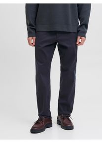 Jack & Jones Chinohose JACK & JONES "JPSTKANE HANK CHINO BF", Herren, Gr. 29, L&auml;nge 32, schwarz navy, Web, Obermaterial: 73% Baumwolle, 24% Polyester, 3% Elasthan, unifarben, relaxed fit kn&ouml;chellang, Hosen Chinohose