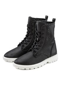 Stiefelette Lascana, Damen, Gr. 39, schwarz, Obermaterial: 100% Lederimitat. Decksohle: 100% Textilmaterial. Futter: 100% Textilmaterial. Laufsohle: 100% Synthetik, unifarben, Schuhe Stiefelette, zum Schn&uuml;ren mit modischen Cut-Outs, Stiefel, Boots, High-Sneaker