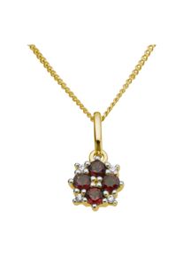 Kettenanh&auml;nger Firetti "Schmuck Geschenk Gold 333 oder 375 Halsschmuck Anh&auml;nger Blume", gelbgoldfarben, wei&szlig;goldfarben, rot, rot, Schmuckanh&auml;nger, Damen, 0,02 P2 = erkennbare Einschl&uuml;sse, Diamanten Gelbgold 333, 0,58 g, Diamanten, Gelbgold 333, Kettenanh&auml;nger, mit Rubin oder Saphir - mit Brillanten