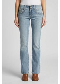Slim-fit-Jeans Pepe Jeans "ICONIC GEN", Damen, Gr. 27, L&auml;nge 32, light blau used, Denim/Jeans, Obermaterial: 99% Baumwolle, 1% Elasthan, slim fit lang, Jeans Slim-fit-Jeans, Mid Waist