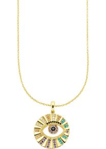 Kette mit Anh&auml;nger "Schmuck Geschenk Silber 925 Halskette mit Anh&auml;nger und bunten Steinen", bunt (gelbgoldfarben, kristallwei&szlig;, champagner, schwarz, t&uuml;rkis, lila), ANISTON JEWELRY & WATCHES, Halsketten, Damen, Silber 925 (Sterlingsilber), L: 51 B: 0,7mm, Kette mit Anh&auml;nger, mit Zirkonia (synth.), B:0,7mm