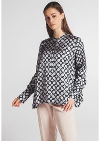 Shirtbluse Eterna "LOOSE FIT", Damen, Gr. 44, grau, 100% Viskose, normal, Blusen Shirtbluse