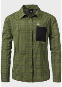 Sch&ouml;ffel Outdoorbluse SCH&Ouml;FFEL "Bike Blouse Style Jalpuh WMS", Damen, Gr. 38, gr&uuml;n (6737, gr&uuml;n), Oberstoff: 81% Polyester 14% Nylon 5% Elasthan, bequem, V-Ausschnitt, Blusen Outdoorbluse