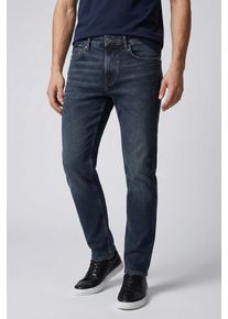 Tapered-fit-Jeans Pepe Jeans "STANLEY", Damen, Gr. 33, L&auml;nge 32, tiefblau washed, Denim/Jeans, Obermaterial: 98% Baumwolle, 2% Elasthan, gerade, unten schmal, Jeans Tapered-fit-Jeans, Ziern&auml;hte an den Ges&auml;&szlig;taschen