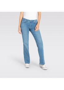 Bootcut-Jeans MAC "LAURA", Damen, Gr. 46, L&auml;nge 32, blau (winter baby blau), Denim/Jeans, Obermaterial: 91% Baumwolle, 7% Elastomultiester, 2% Elasthan, lang, Jeans Bootcut-Jeans
