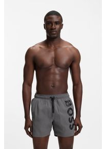 Badeshorts BOSS "Octopus", Herren, Gr. XL, N-Gr, dunkelgrau 025, Web, Obermaterial: 100% Polyamid, Badehosen Badeshorts, Mit BOSS Logoschriftzug, elastischer Taillenbund mit Kordel
