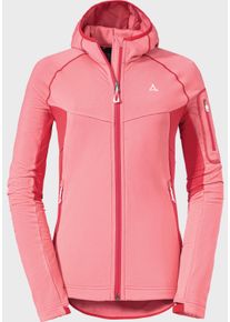 Sch&ouml;ffel Fleecejacke SCH&Ouml;FFEL "Fleece Hoody Hydalen L", Damen, Gr. 34, rosa (3245, rosa), Oberstoff : 95% Polyester 5% Elasthan, regular fit, hoch geschlossener Ausschnitt, Jacken Fleecejacke