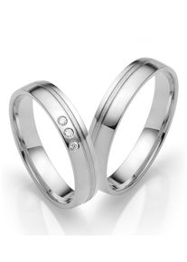 Trauring Firetti "Schmuck Geschenk Gold 750 Hochzeit Ehering "LIEBE" Gr. 62, wei&szlig; (wei&szlig;goldfarben), Fingerringe, Damen, 62, 0,03 SI = kleine Einschl&uuml;sse mit Brillanten, Wei&szlig;gold 375, 4mm, Trauring, Made in Germany, wahlweise mit oder ohne Brillanten