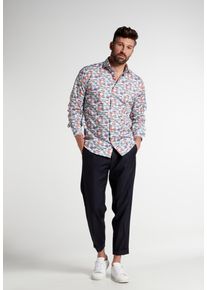 Langarmhemd Eterna "MODERN FIT", Damen, Gr. 40, Normalgr&ouml;&szlig;en, blau, Satin, 100% Baumwolle, tailliert, Manschette, Hemden Langarmhemd, EASY IRON (b&uuml;gelleicht)