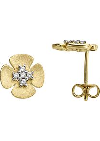 Paar Ohrstecker Firetti "Schmuck Geschenk Gold 333 Ohrschmuck Ohrringe Blume / floral", gelb (gelbgoldfarben, wei&szlig;goldfarben, kristallwei&szlig;, kristallwei&szlig;), Ohrringe, Damen, Gelbgold 333, Paar Ohrstecker, mit Zirkonia (synth.)
