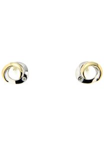 Paar Ohrstecker Firetti "Schmuck Geschenk Gold 333 Ohrschmuck ineinander verschlungene Kreise", gold (gelbgoldfarben, wei&szlig;goldfarben), Ohrringe, Damen, 0,01 P2 = erkennbare Einschl&uuml;sse, Diamanten Gelbgold 333, Diamanten, Gelbgold 333, Paar Ohrstecker, mit Brillant - eingeriebene Fassung