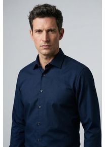 Langarmhemd OLYMP "Luxor Big & Tall", Herren, Gr. 50, N-Gr, nachtblau, Obermaterial: 100% Baumwolle, comfort fit, 2-Knopf-Manschette, Hemden Langarmhemd, Businesshemd, Gro&szlig;e Gr&ouml;&szlig;en, comfort fit, New-Kentkragen, b&uuml;gelfrei