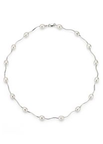 Perlenkette Firetti "Schmuck Geschenk Halsschmuck Halskette Halsreif Collier Perle", bunt (silberfarben, wei&szlig;), Halsketten, Damen, Perlen Silber 925 (Sterlingsilber), L: 43, Perlen, Silber 925 (Sterlingsilber), Perlenkette, Made in Germany - mit S&uuml;&szlig;wasserzuchtperle