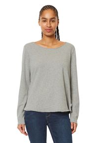 Marc O'Polo Langarmshirt MARC O'POLO DENIM, Damen, Gr. XL, grau (grau, meliert), Slub, Obermaterial: 100% Baumwolle, figurbetont h&uuml;ftlang, U-Boot-Ausschnitt, abgesteppt, Shirts Langarmshirt, als tolles Langarm-Basic